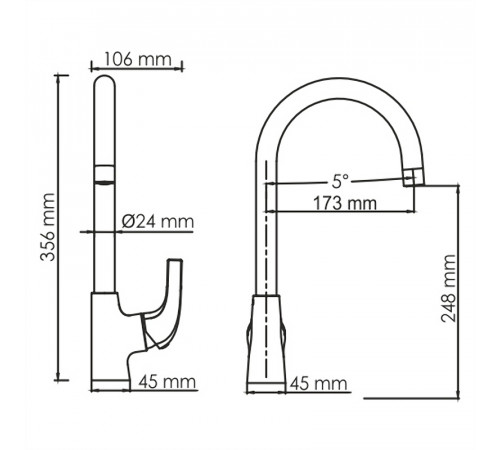 Смеситель для кухни WasserKRAFT Sauer 7107 Золото