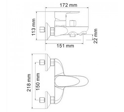 Смеситель для ванны WasserKRAFT Leine 3501 Хром