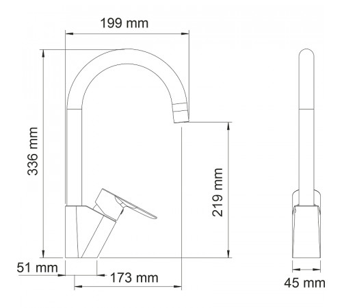 Смеситель для кухни WasserKRAFT Leine 3507 Хром