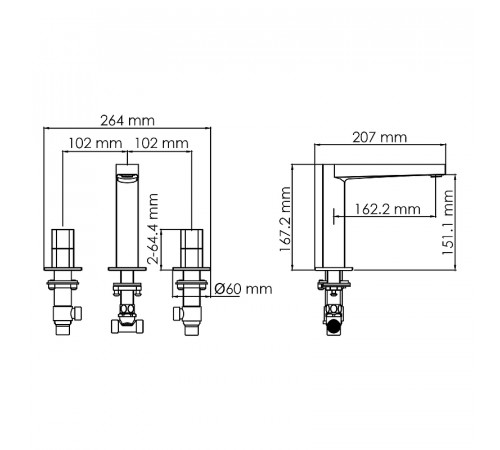 Смеситель для раковины WasserKRAFT Naab 8635 Хром