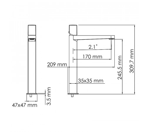 Смеситель для раковины WasserKRAFT Naab 8603H Хром