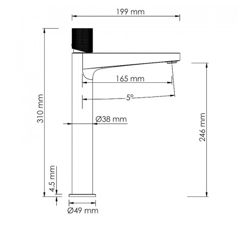 Смеситель для раковины WasserKRAFT Schunter 8203H Золото матовое