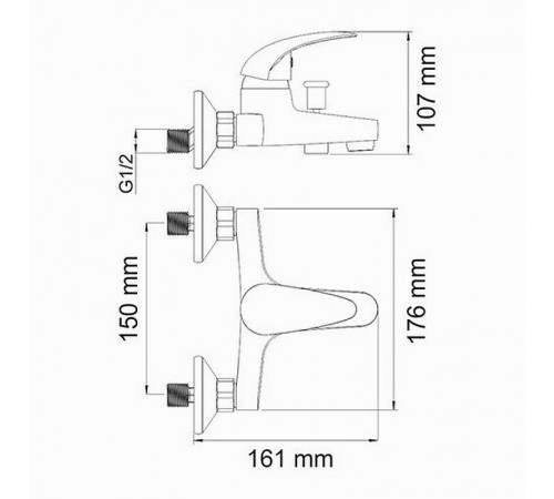 Смеситель для ванны WasserKRAFT Isen 2601 Хром