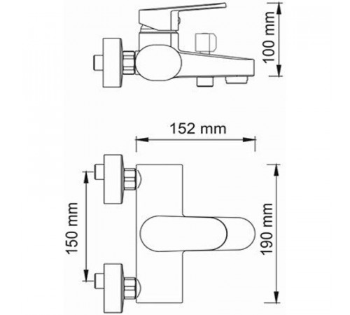 Смеситель для ванны WasserKRAFT Donau 5301 Хром