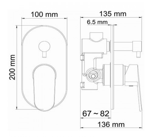 Смеситель для душа WasserKRAFT Donau 5341 Хром