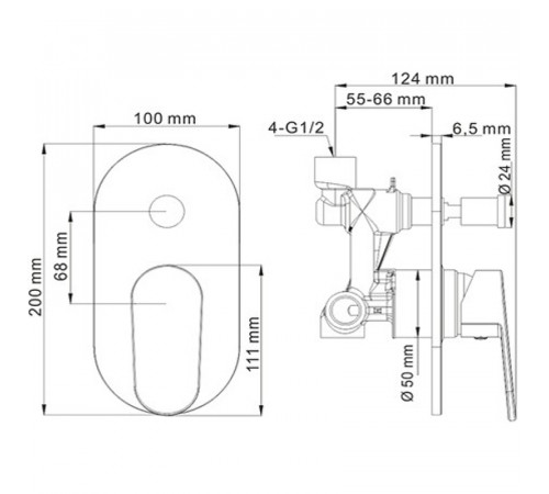 Смеситель для душа WasserKRAFT Donau 5361 Хром