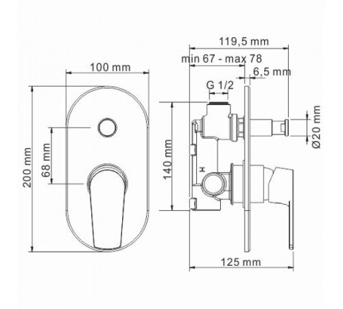 Смеситель для душа WasserKRAFT Dill 6161 Хром