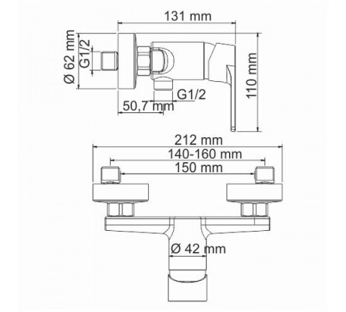 Смеситель для душа WasserKRAFT Dill 6102 Хром