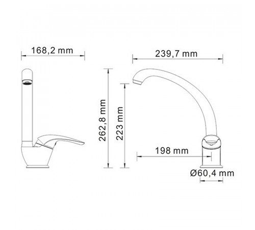 Смеситель для кухни WasserKRAFT Rossel 2807 Хром