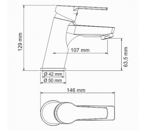 Смеситель для раковины WasserKRAFT Rhin 4403 Хром