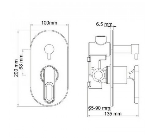 Смеситель для душа WasserKRAFT Kammel 1841 Хром