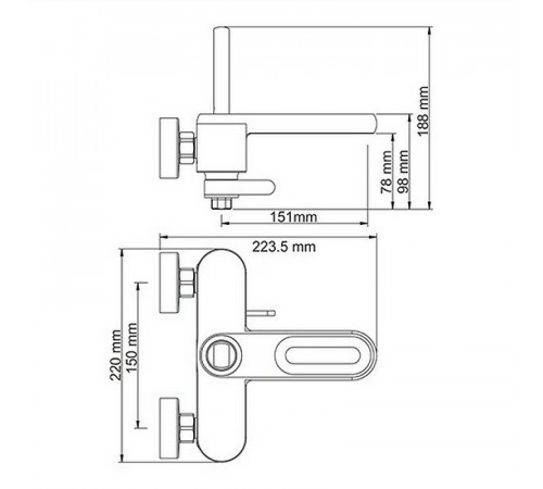 Смеситель для ванны WasserKRAFT Kammel 1801 Хром