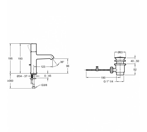 Смеситель для раковины Jacob Delafon Rivoli E24323-CP Хром