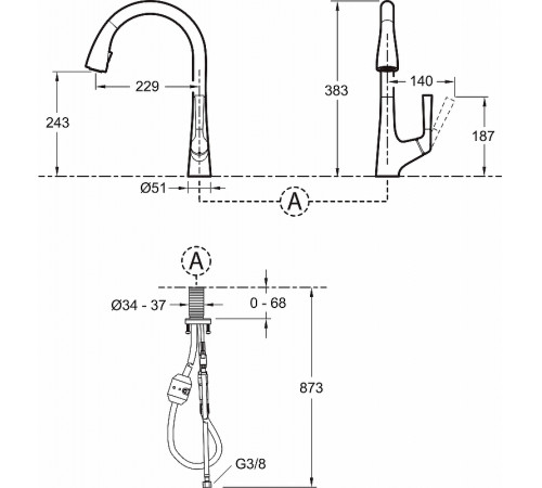 Смеситель для кухни Jacob Delafon Malleco E562-CP Хром