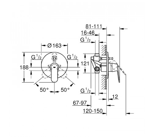 Смеситель для душа Grohe Eurosmart Cosmopolitan 32879000 Хром