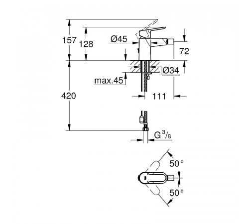 Смеситель для биде Grohe BauEdge 23332000 Хром