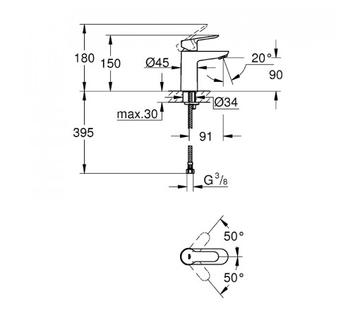 Смеситель для раковины Grohe BauEdge 23330000 Хром