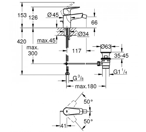 Смеситель для биде Grohe BauEdge 23331001 Хром