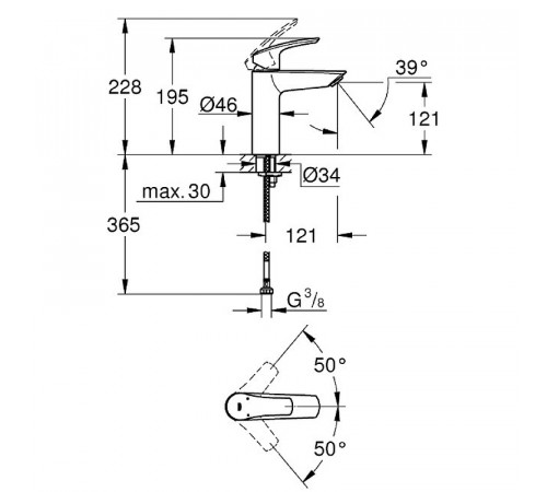 Смеситель для раковины Grohe Eurosmart 23324003 Хром