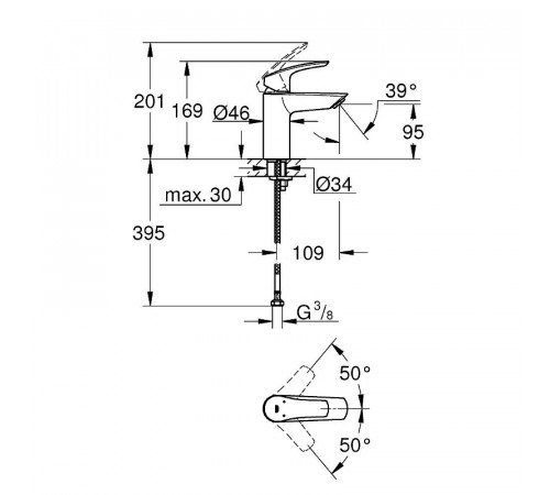 Смеситель для раковины Grohe Eurosmart 32467003 Хром