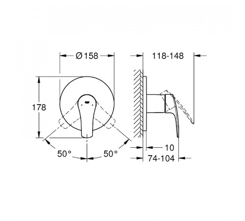 Смеситель для душа Grohe Eurosmart 24042003 Хром