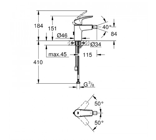 Смеситель для биде Grohe Eurosmart 32927003 Хром