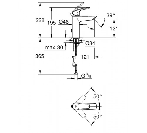 Смеситель для раковины Grohe Eurosmart 23323003 Хром