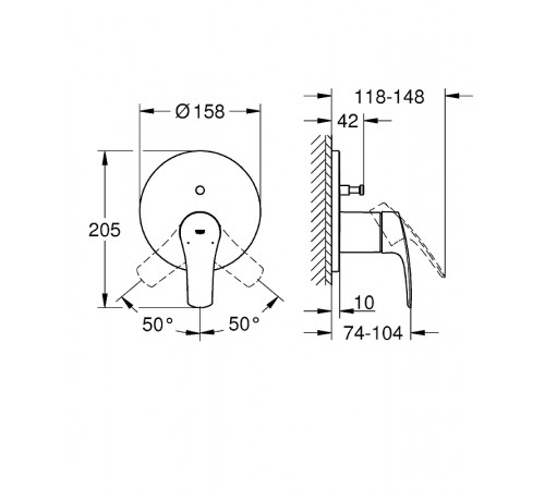 Смеситель для душа Grohe Eurosmart 24043003 Хром