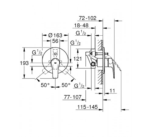 Смеситель для душа Grohe Eurosmart 33305003 Хром