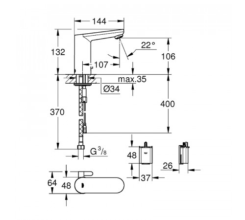 Смеситель для раковины Grohe Eurosmart E 36327001 Хром