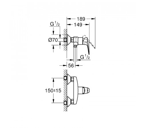 Смеситель для душа Grohe Bauflow 23632000 Хром