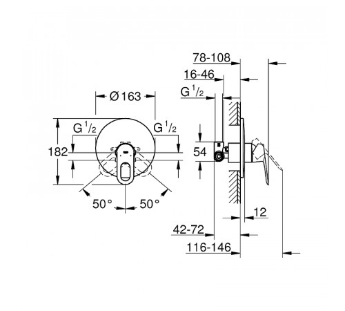 Смеситель для душа Grohe BauLoop 29080000 Хром