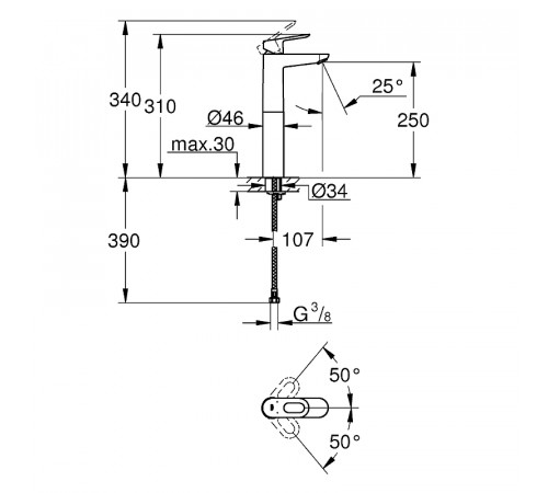 Смеситель для раковины Grohe BauLoop 23764000 Хром