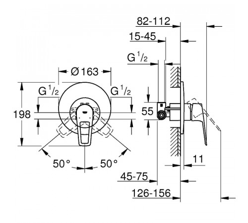 Смеситель для душа Grohe BauLoop 29080001 Хром