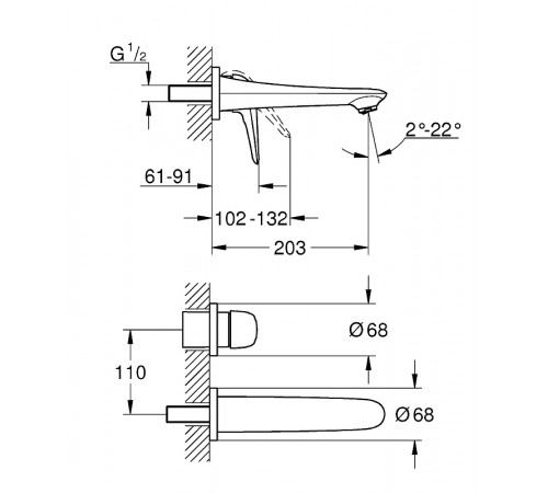 Смеситель для раковины Grohe Eurostyle 29097LS3 Белая луна