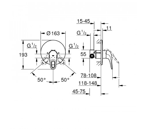 Смеситель для душа Grohe Eurostyle 33635003 Хром