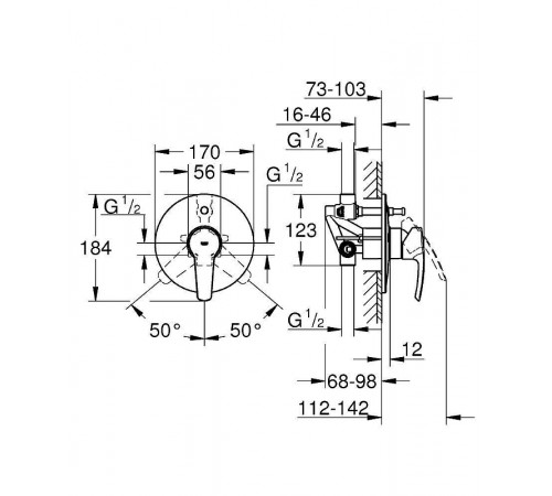 Смеситель для душа Grohe Eurostyle 33637001 Хром