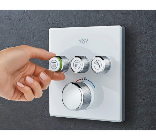 Смеситель для душа Grohe Grohtherm SmartControl 29157LS0 с термостатом Белая луна