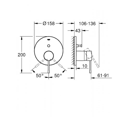 Смеситель для душа Grohe Essence 24058BE1 Никель глянец