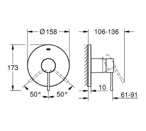 Смеситель для душа Grohe Essence 24057GL1 Холодный рассвет глянец