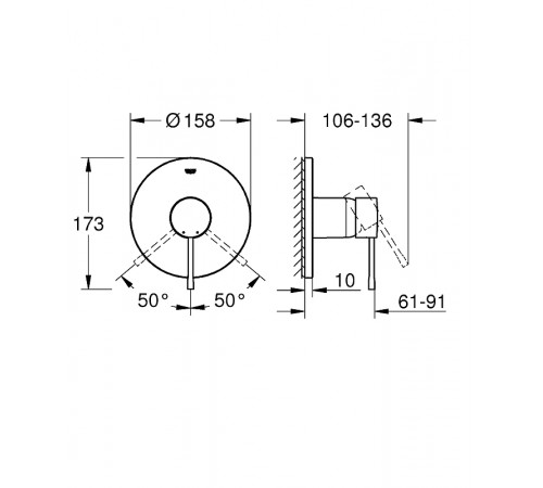 Смеситель для душа Grohe Essence 24057BE1 Никель глянец