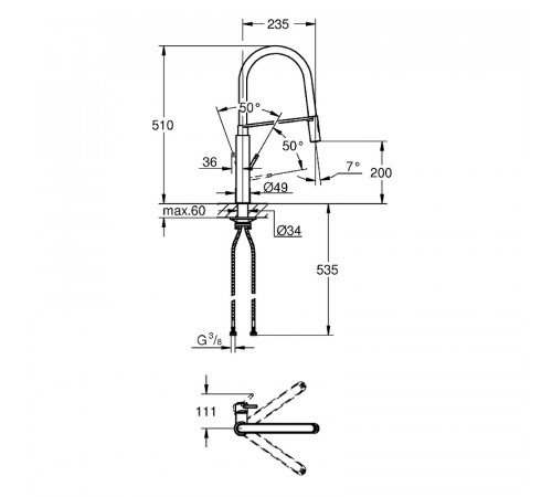 Смеситель для кухни Grohe Concetto 31491000 Хром Черный