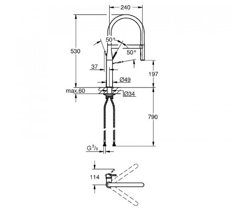 Смеситель для кухни Grohe Essence New 30294000 Хром Черный