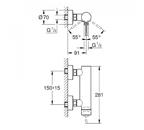 Смеситель для душа Grohe Essence New 33636A01 Темный графит глянцевый