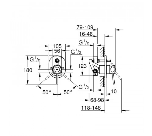 Смеситель для душа Grohe BauClassic 29047000 Хром