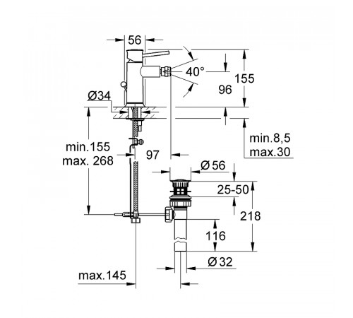 Смеситель для биде Grohe BauClassic 32864000 Хром