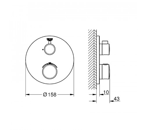 Смеситель для душа Grohe Grohtherm 24075000 с термостатом Хром