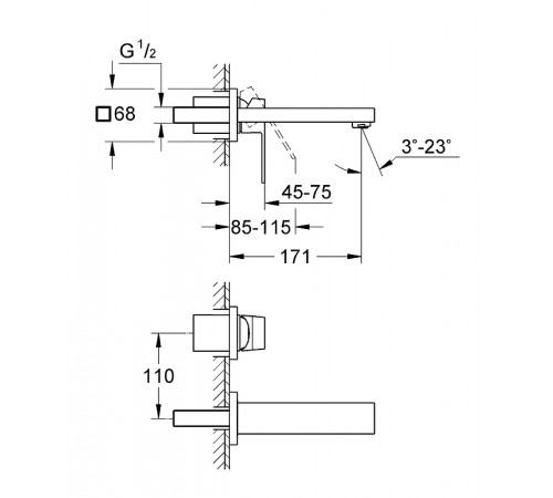 Смеситель для раковины Grohe Eurocube 19895000 Хром