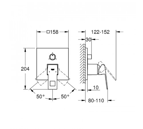 Смеситель для душа Grohe Eurocube 24094000 Хром