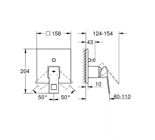 Смеситель для душа Grohe Eurocube 24062000 Хром